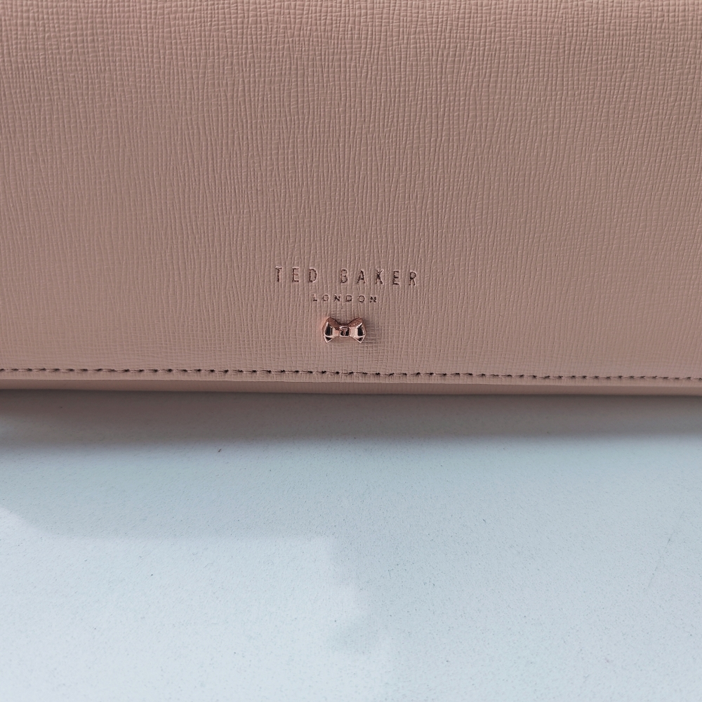 Ted Baker Leather Pale Pink Bow Matinee Purse New - Picture 2 of 13